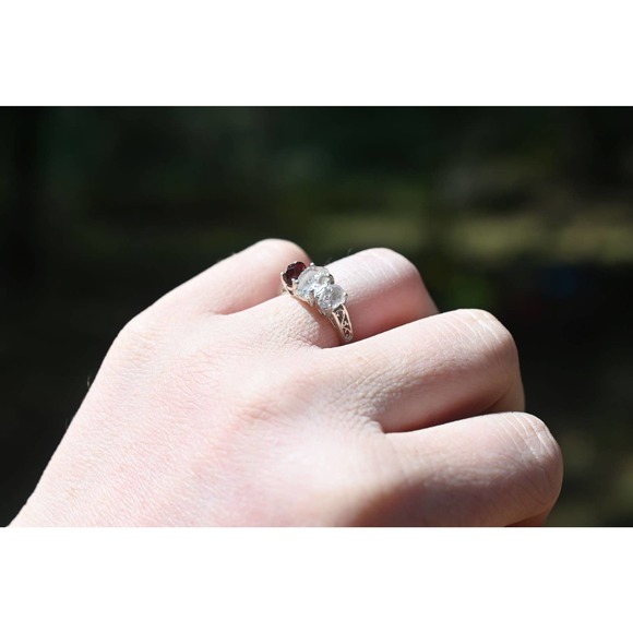 Garnet Ring, anniversary ring, raw stone rings, promise ring minimalist … - Picture 7 of 7